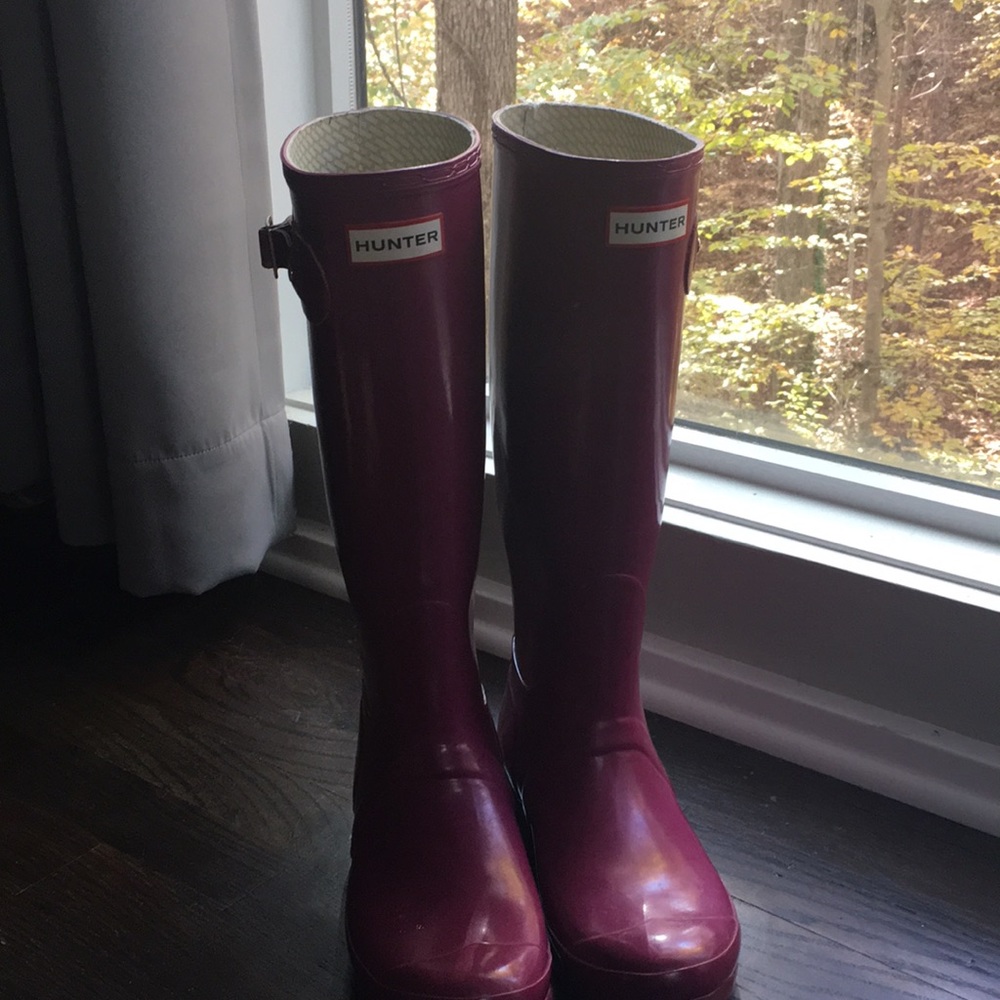 Plum Gloss Hunter Rain Boots